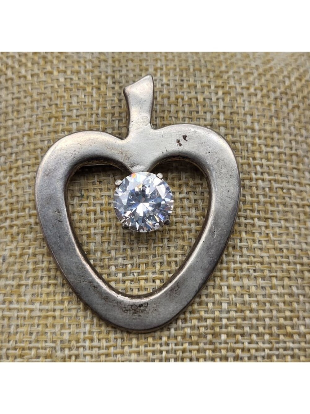 Vintage Sterling Silver Mexico Brooch Pin Poison Apple Hot Pepper Heart Artisan